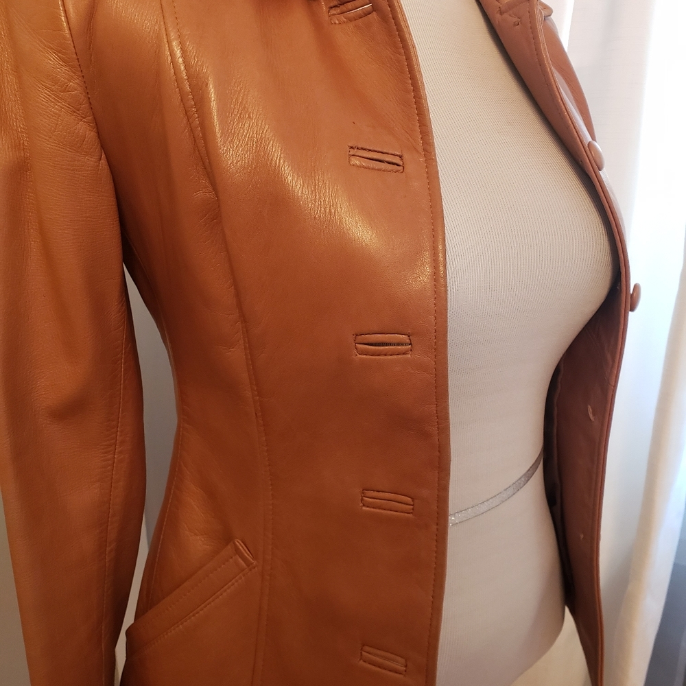 Camel classic leather jacket